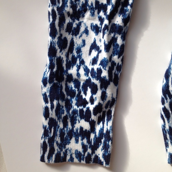 Blue Leopard Cardigan Cotton Blend - Picture 6 of 8